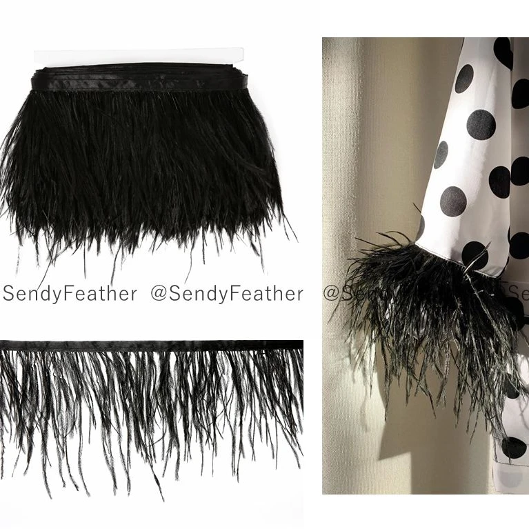 

10-15 cm Ostrich Feathers Trim Ribbon Feathers Sewing Fringe Ostrich Feather Trim for Pyjamas Stain Silk Blazer Dress