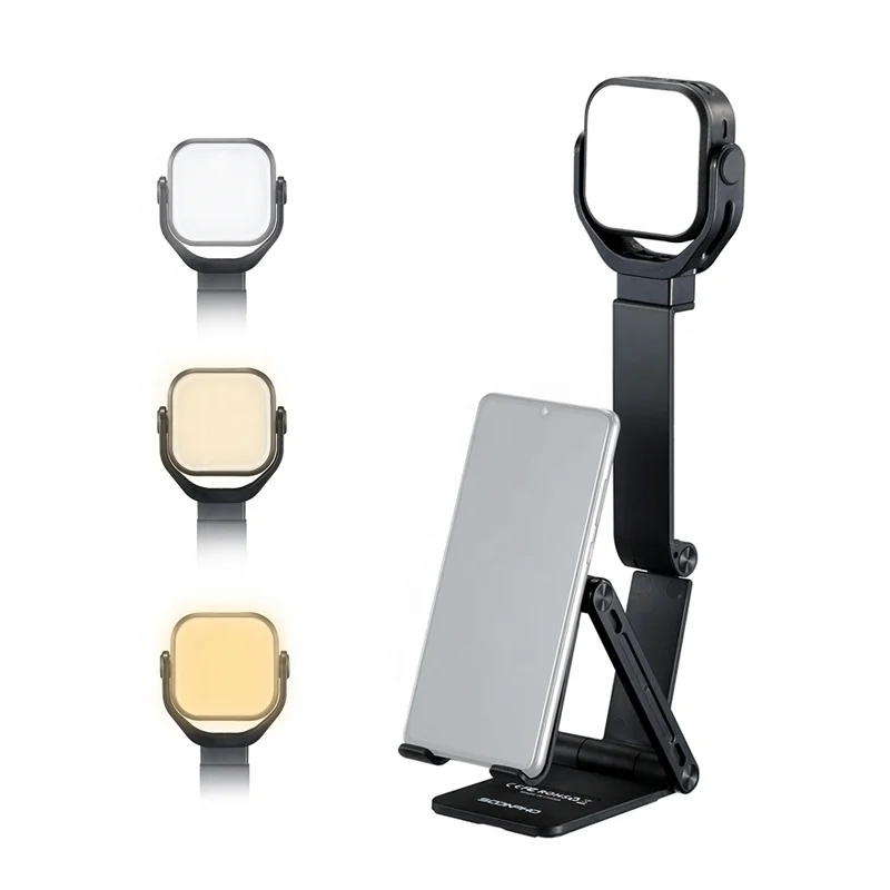 

Folding Adjustable Smartphone Bracket Selfie LED Light for Phone Video Photography Fill in Light with Stand