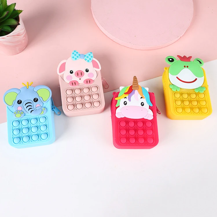 

Bagsplaza Factory Wholesale Kids Silicone Bag Toy Handbag Shoulder Bag Purse Fidget Bag, As per picture