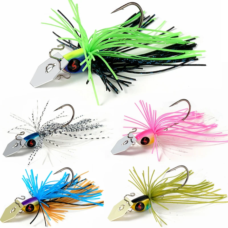 

TAIGEK 9g Topwater Buzz Bait custom metal fish buzzbait Lure For Bass Fishing ChatterBait jigs Spinnerbait fishing chatter lures