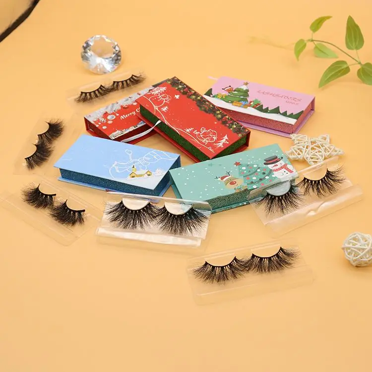 

2020 wholesale customized box 27mm 28mm 30mm length lashes big 3d mink eyelashes, Natural black or colorful