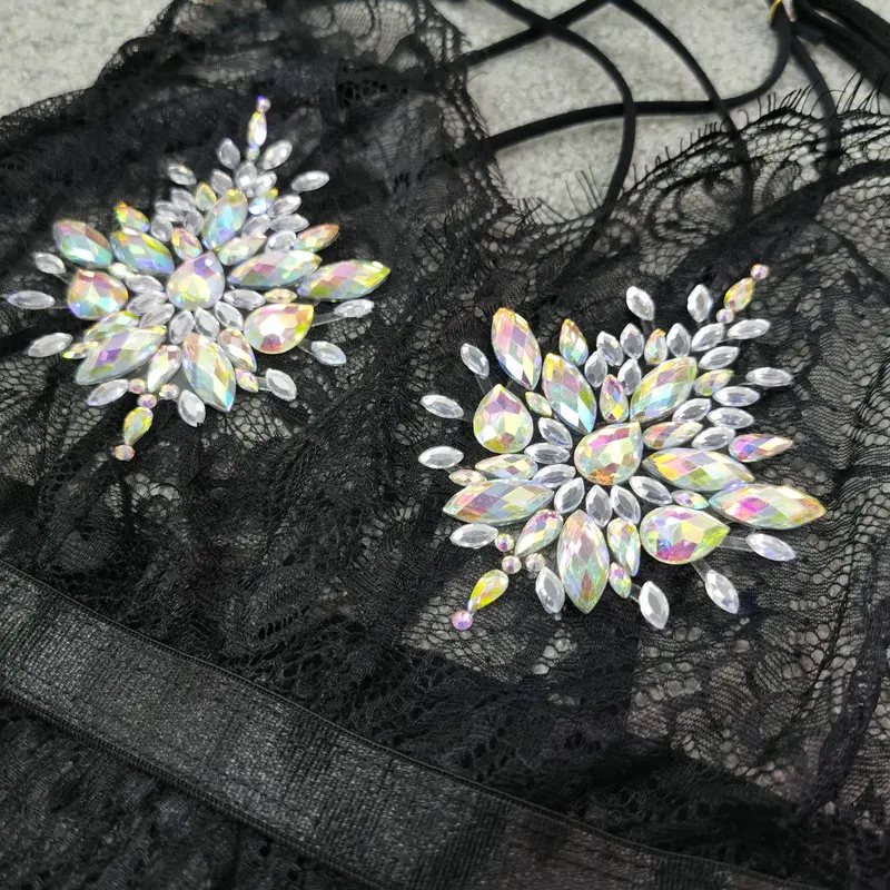 

Nipples Jewelry Decoration Fashion Breast Tattoo Rhinestone Sexy Nipple Pasties Disposable Crystal Nipple Cover Sticker, Holographic