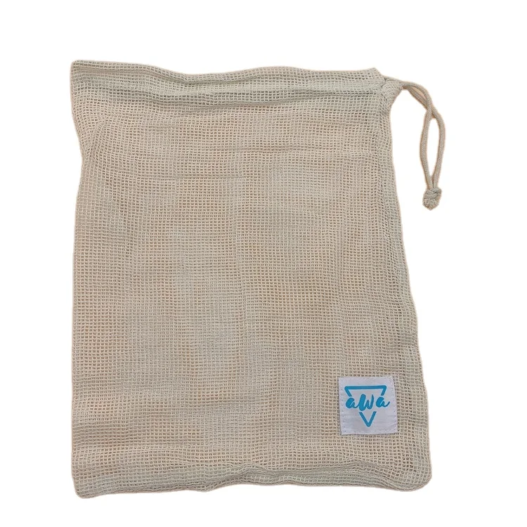

eco friendly organic Reusable Foldable String Shopping Grocery Bags cotton Mesh Bag breathable eco friendly cotton produce bag, Natural