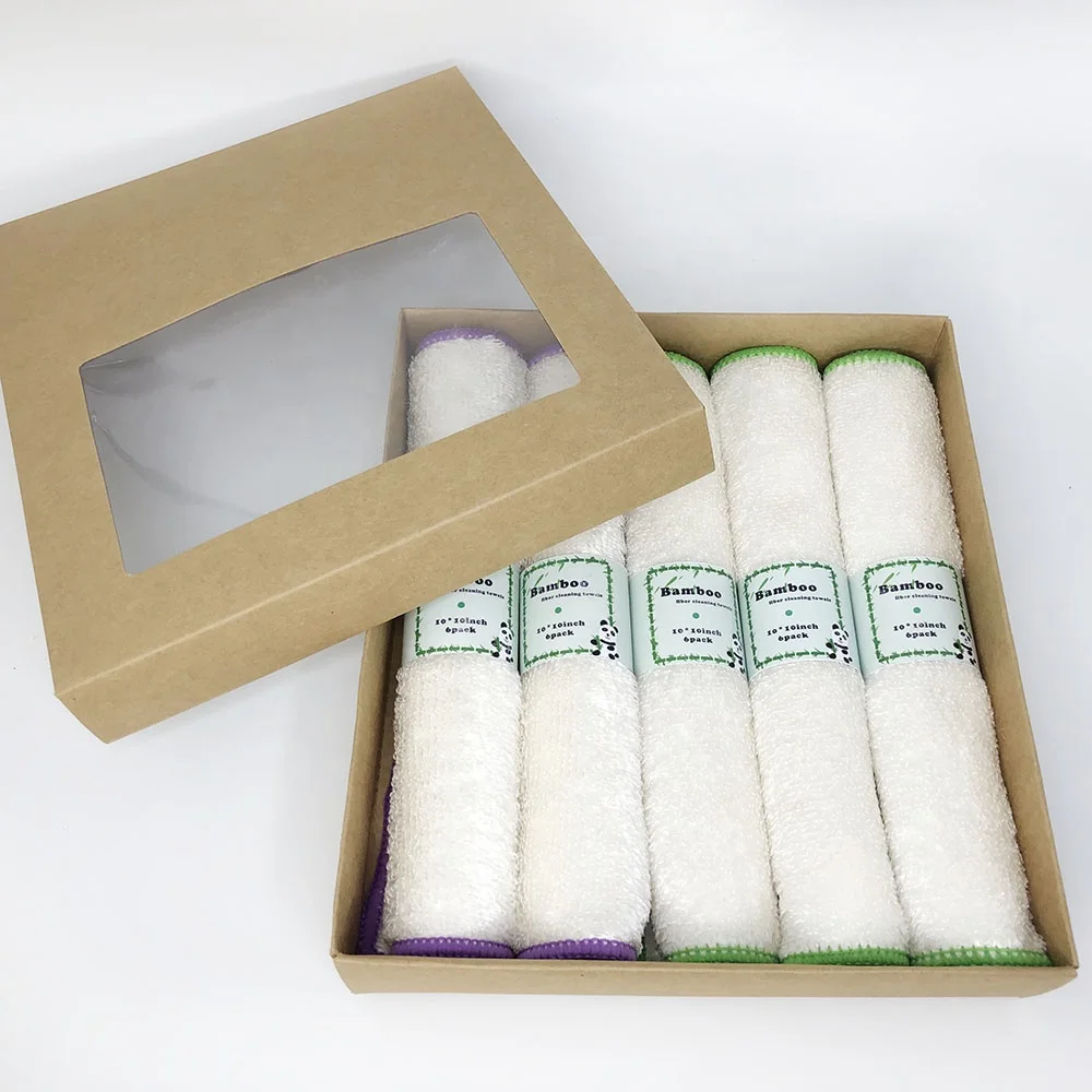 

Bulk Order Free Sample Bamboo Kitchen Wipes Reusable Natural Fiber Cleaning Towels No Odor Eco-friendly Dish Cloths, White