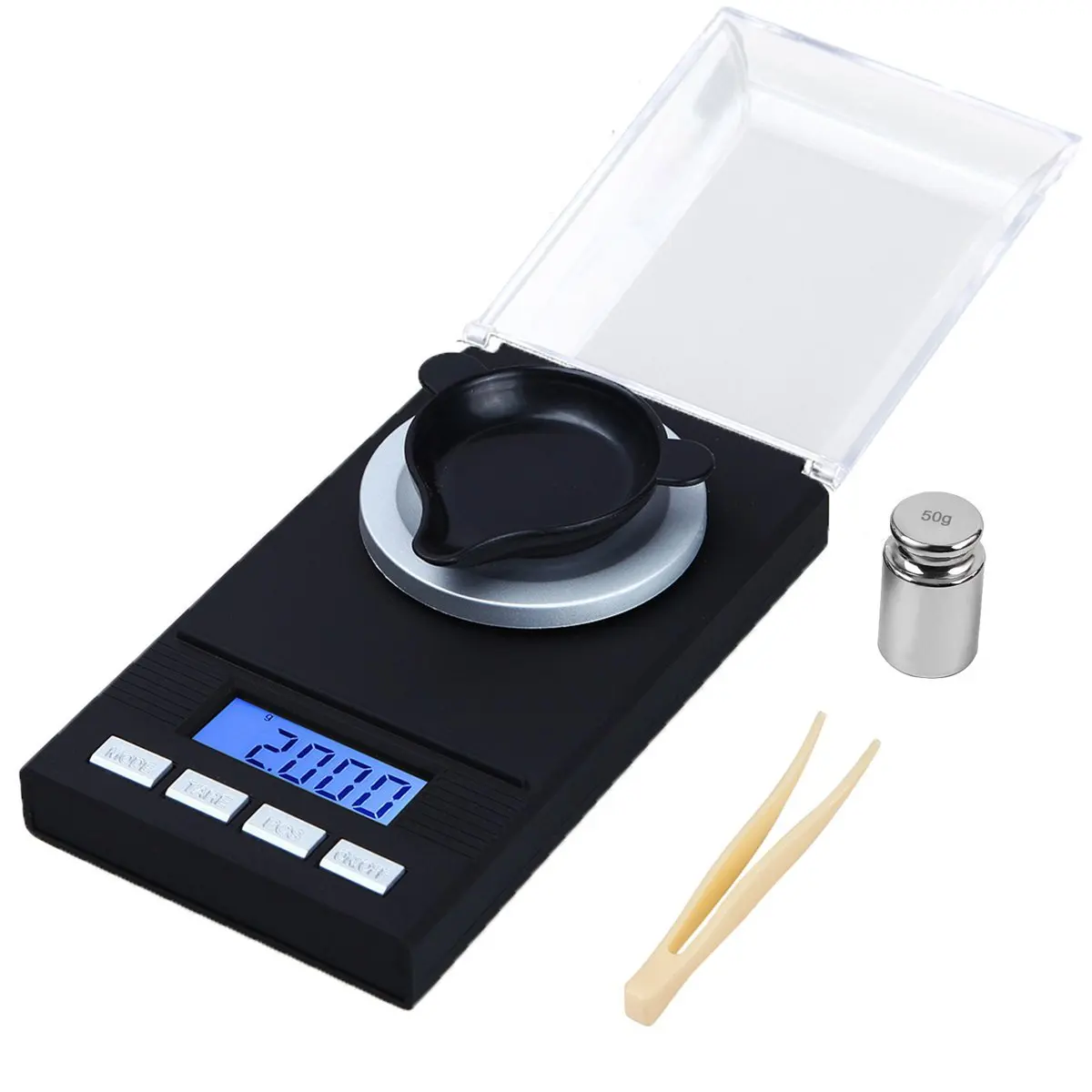 

Amazon hot selling high 20g 0.001g digital weigh scale electronic platform weighing scale, Black