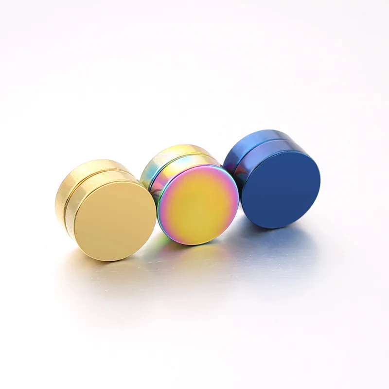 

Wholesale High Quality Hip Hop Men Jewelry Stainless Steel No Piercing Round Magnetic Ear Clip Earrings For Men