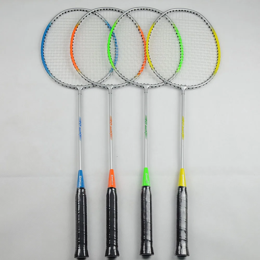 

Screen printing steel and steel badminton racket for beginner with low price