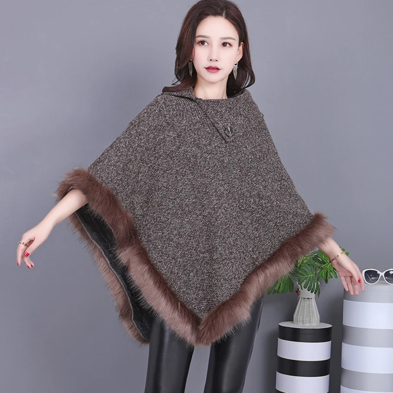 

Jtfur Dress Women Nice Elegant Office Ladies Dresses Casual Wrap Cardigan Women Faux Fur Poncho Coat Ladies Waistcoat