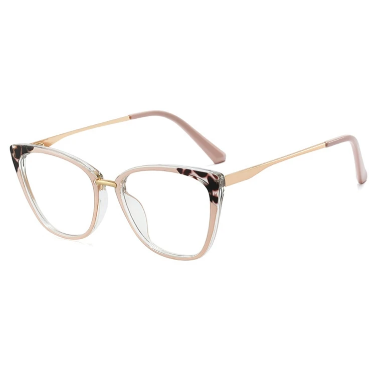 

New Metal Square Anti Blue Spectacle Beautiful Glasses Frames Tr90 Female Two Color Design Italy Optical Eyewear Frames