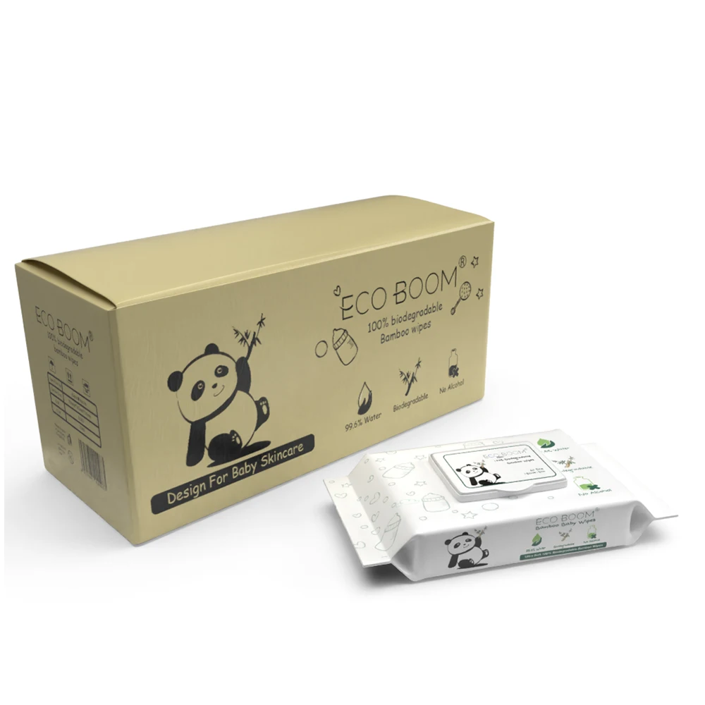 

ECO BOOM Biodegradable bamboo eco-friendly organic naturally sensitive skin wholesale baby wipes, White