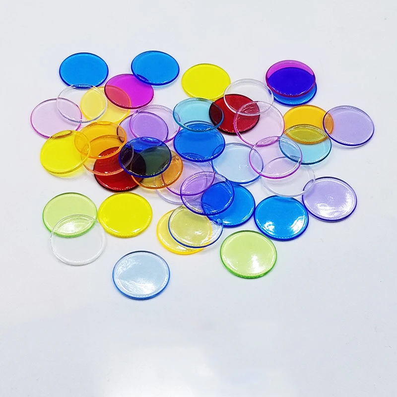 

19x2mm Transparent Bingo Chips Plastic Bingo Chips, Transparent colors