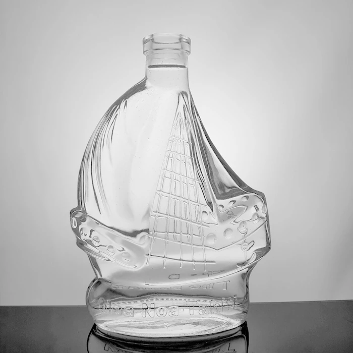Sailboat Storage Tequila Blown Special Shape 750ml 700ml Glass White