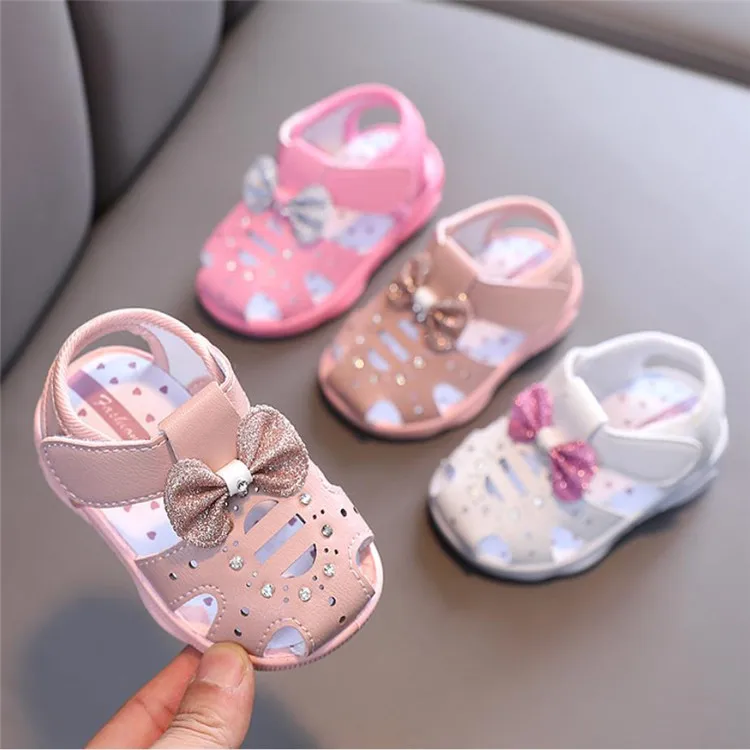 

New summer soft soles baby princess shoes baby shoes, Pink, peach, white