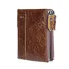 Anti-theft brush head layer cowhide men's wallet vintage double zip leather change wallet