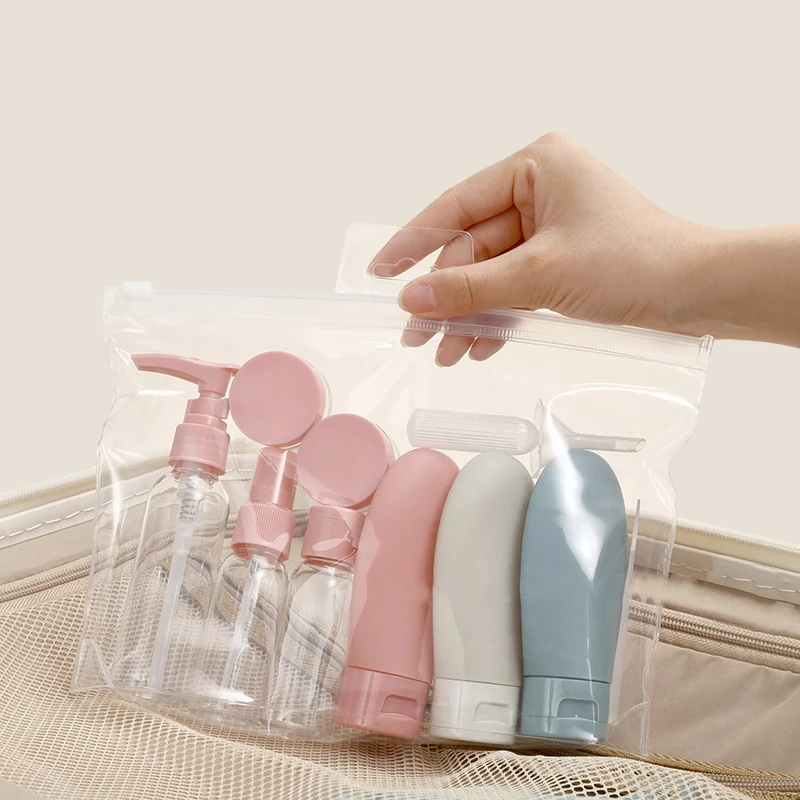 

MIO travel perfume spray bottle hand face cream bottles pink beige blue portable travel shampoo squeezable kit travelling