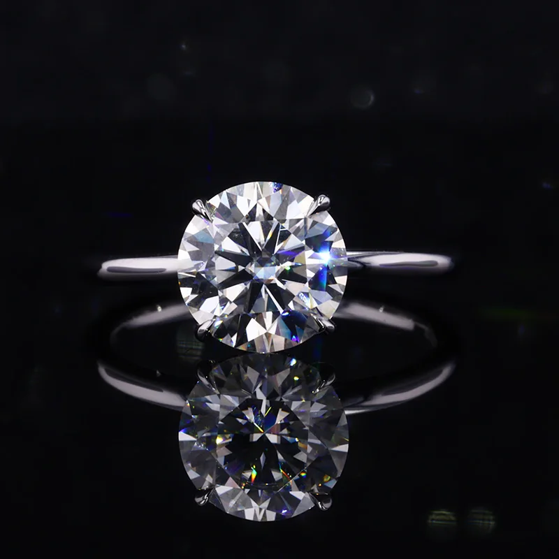 

14k White Gold Bling Couple Ring Set Wedding Gift Round mossianite Rings