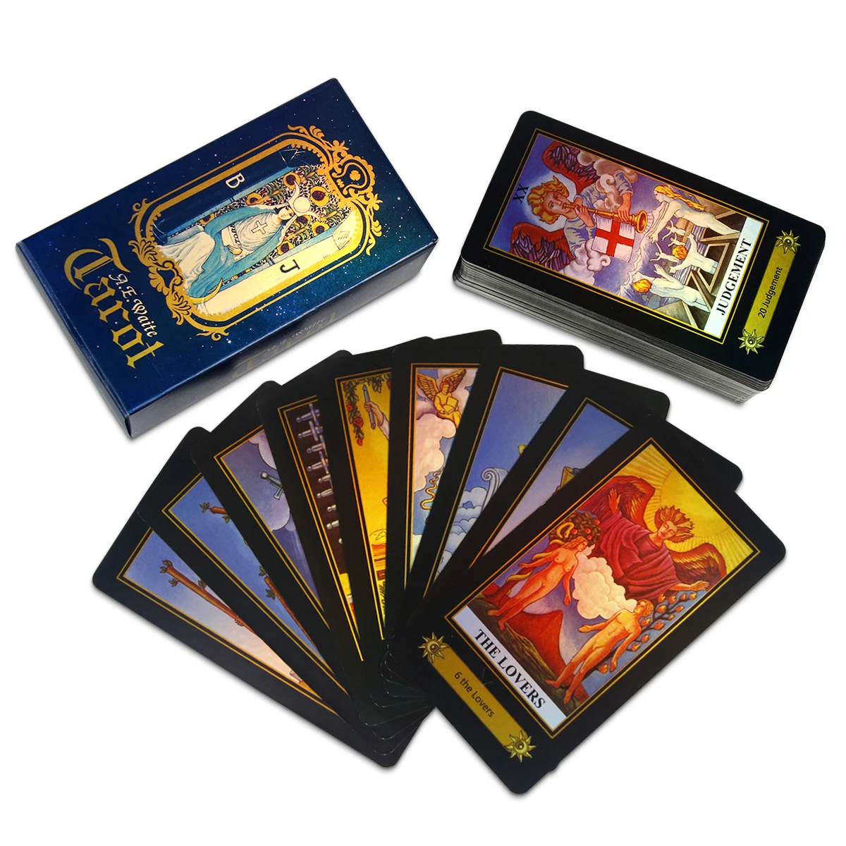 

Bulk Wholesale Buy Your Own Logo Big Paper Spanish Original Gold Edge Oracle Tarot Deck Book Box Custom Tarot Card Printing, Cmyk 4c printing and oem