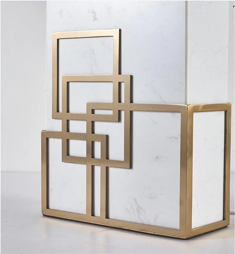 American Style Creative Table Lamp Living Room Bedroom Lobby Desk Lamp Personality Design LED Light Marble Tea Table Sofa Light