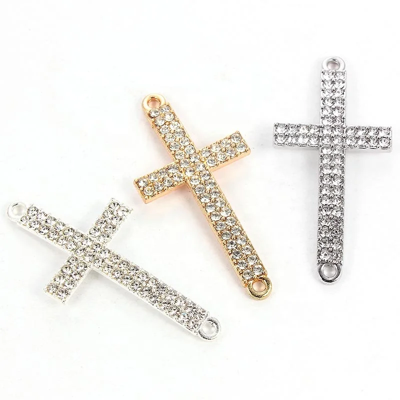

Silver&Gold Plated Micro Pave Cross Jesus Connectors Charms pendant fit Jewelry Making Bracelet Findings Accessories DIY Craft, Picture show
