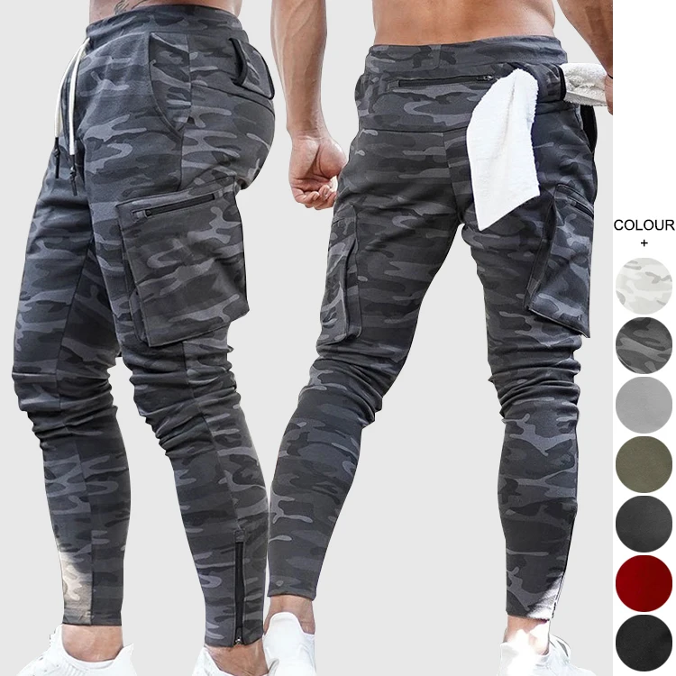 

Custom Logo Cotton Jogger Pants Multi Pocket Sports Overalls Men's Gym Camouflage Fitness Pants Running Training Pants Wholesale