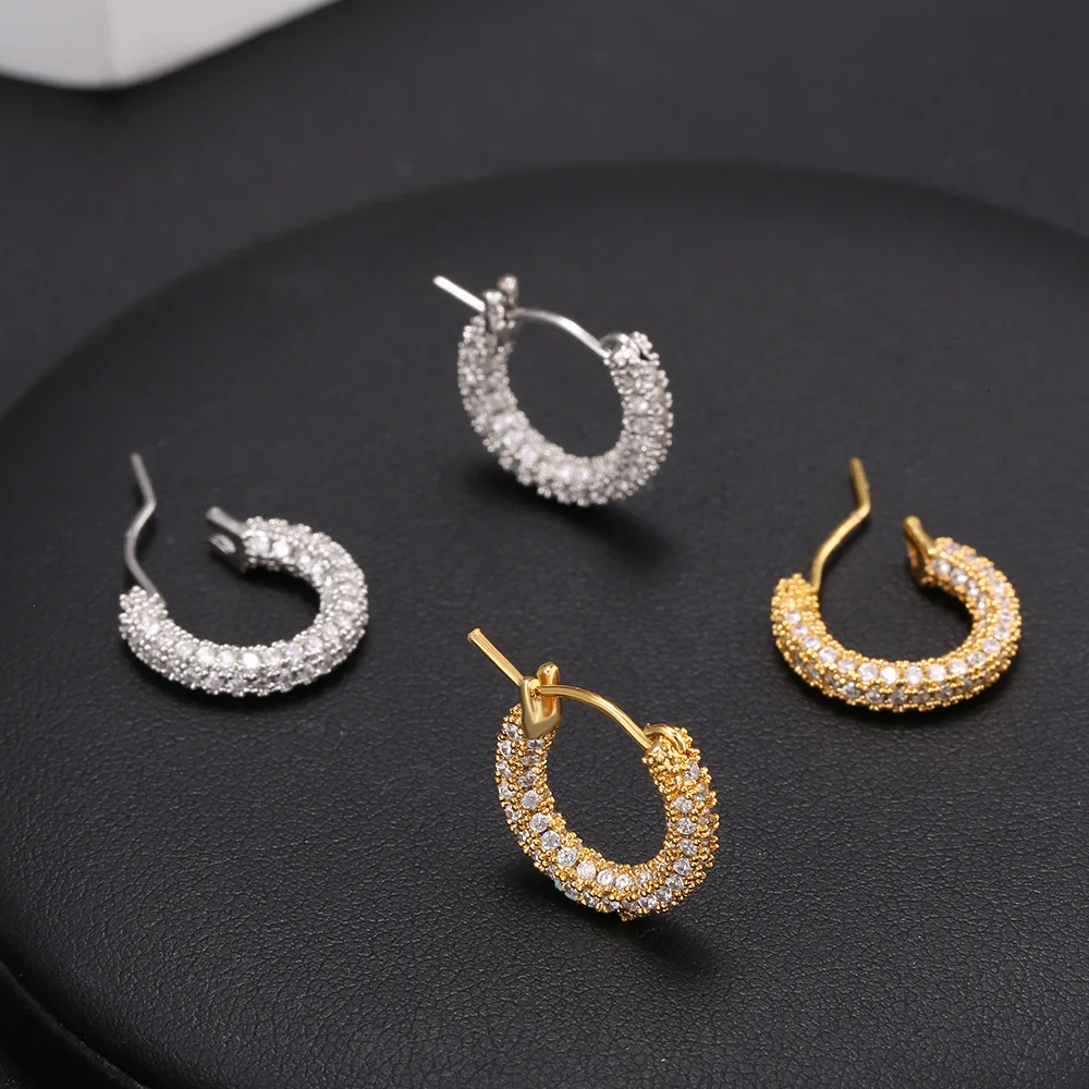 

Vershal A435 Trendy 18k Gold Plated Luxury Shining Zircon Hot Sale Hoop Earrings For Women