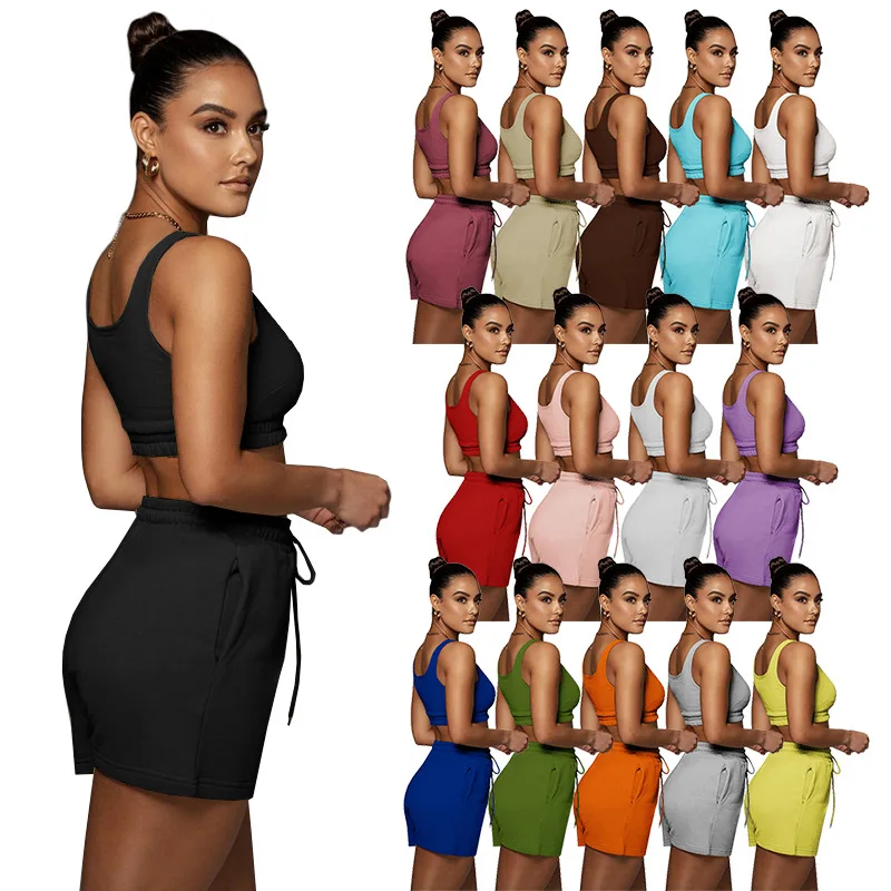 

Wholesalers recommend high-quality solid color double-layer vest sports suit custom LOGO