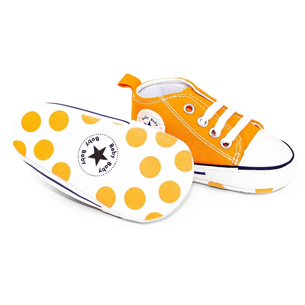 
Unisex Newborn Baby Colorful Star High Top Sneaker Soft Sole Infant First Walkers Canvas Shoes 