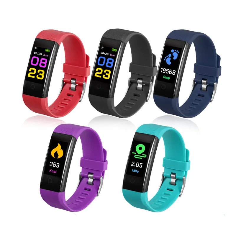 

2022 New Smart Watch 115Plus Color Screen Heart Rate Blood Pressure Pedometer Sport Fitness Tracker Smart Band