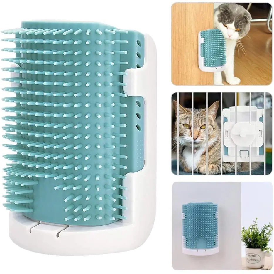 

Amazon Cat Self Groomer Wall Corner Massage Comb Cat Corner Groomer Brush with Catnip Perfect Massager Tool with Long and Short