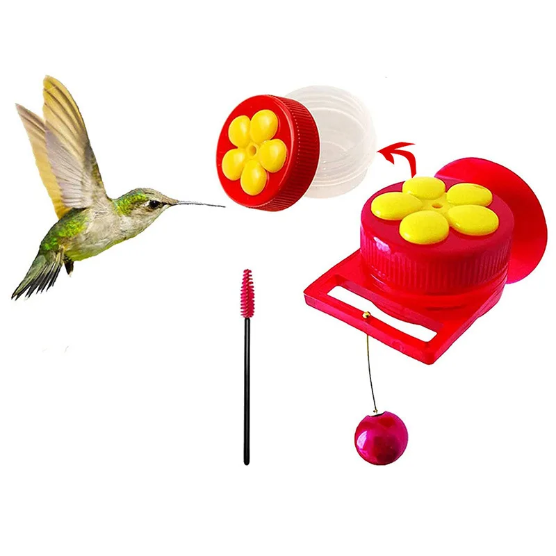 

Handheld Hummingbird Feeders With Suction Cup Multifunctional Mini Feeder Creative Straws For Pet Bird Feeder Outdoor 1 Set