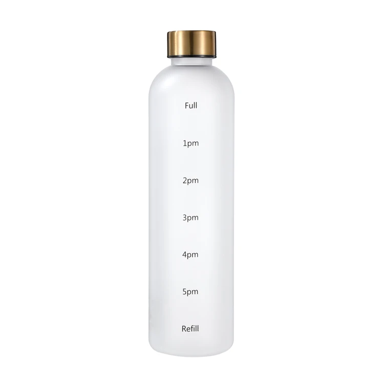 

Motivational Water Bottle with Time Marker, BPA Free Frosted Tritan Plastic water bottle, 1 Liter 32 Oz ,1 Bottle