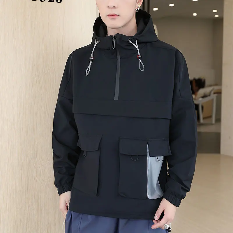 

Fall 2021 Men's Loose Casual Coat Youth Cargo Hooded Jacket