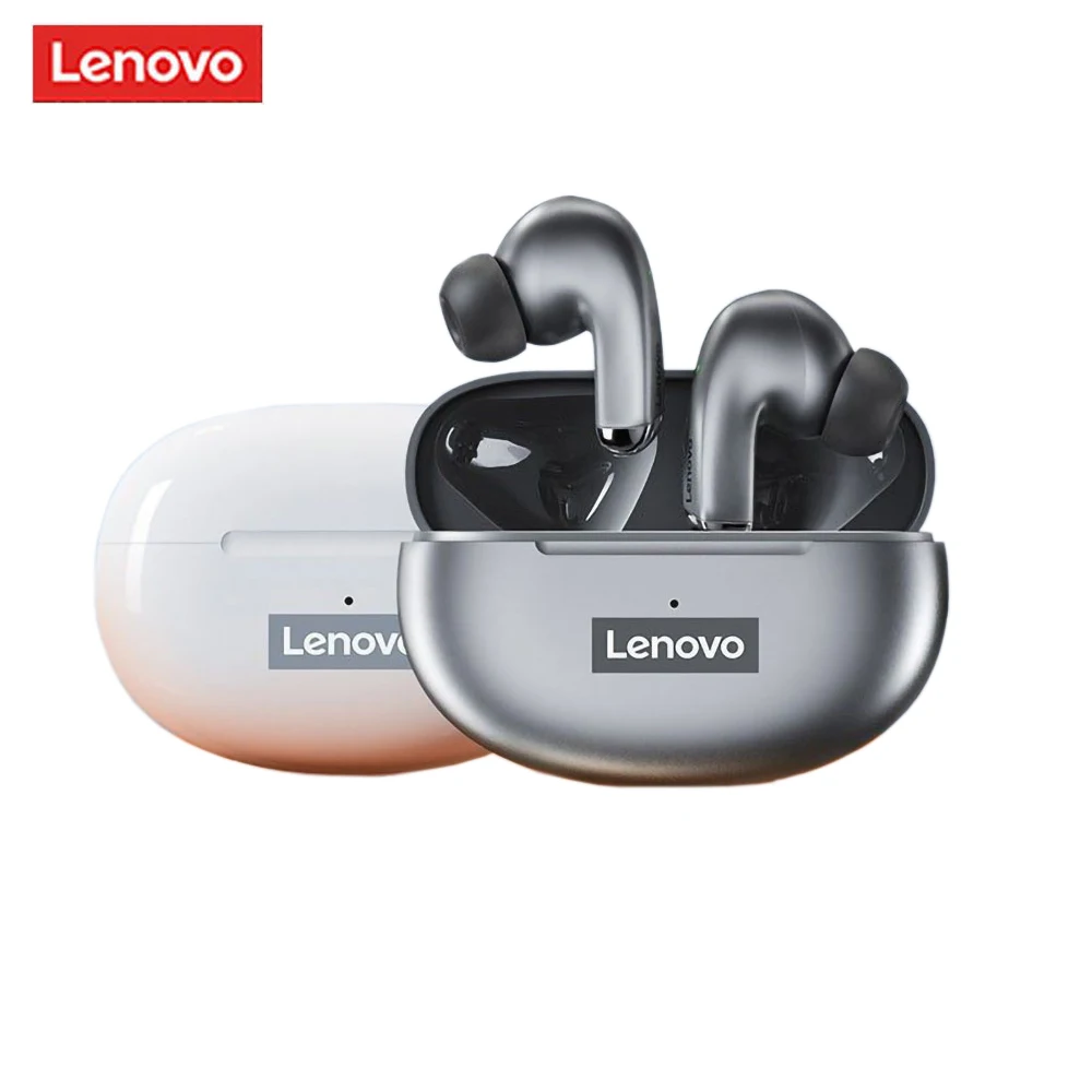 

Wholesale original Lenovo LP5 BT5.0 TWS in-ear noise reduction earphone long battery wireless small headset with HD microphone, Black, white