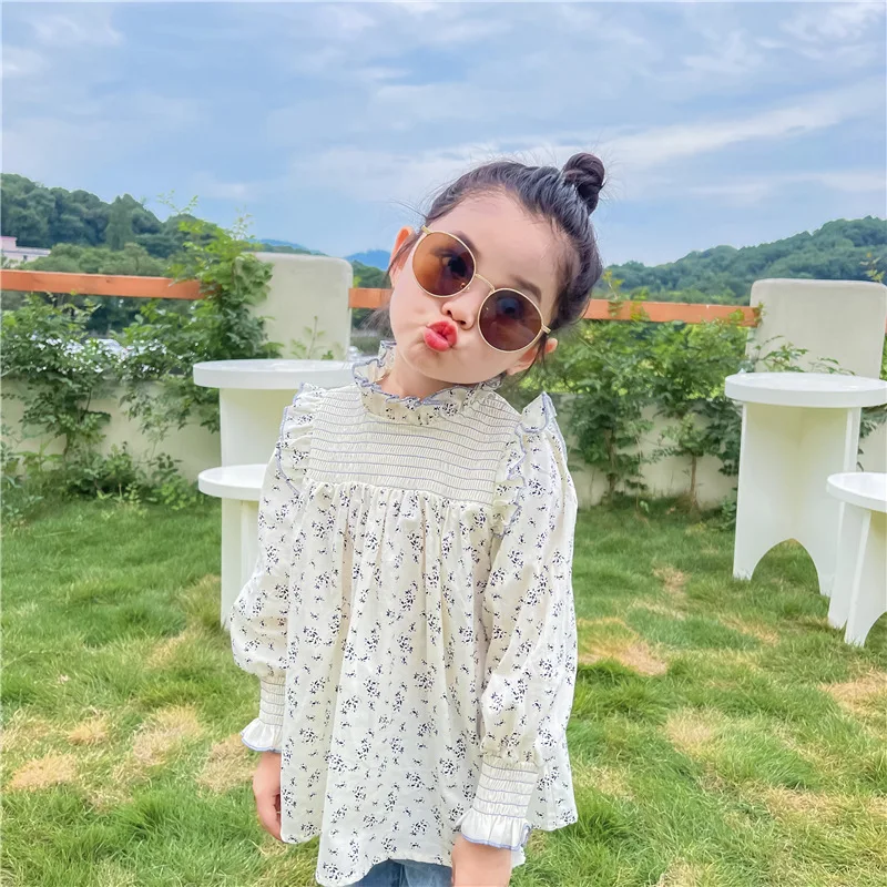 

fall autumn flower long sleeve toddler little baby girls t-shirts korean embroidery casual outfit children clothes 124AJ102134