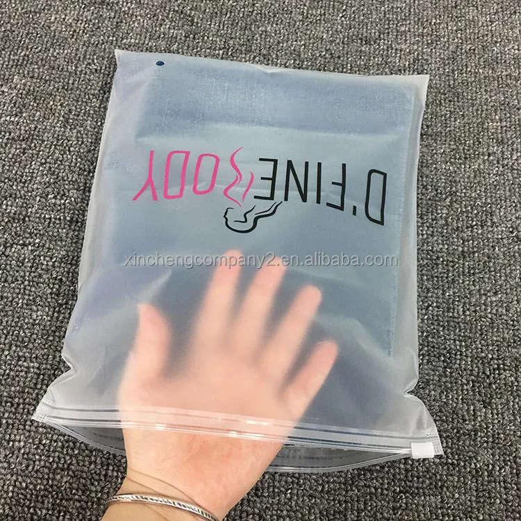 

Custom frosted Biodegradable Plastic Packaging Zipper Bags Zip Lock Clothing Bags With Logo