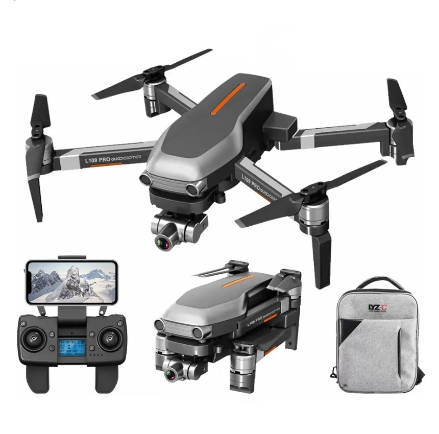 

LYZRC L109 Pro GPS Drone With 4K Camera 2-axis Gimbal Anti-shake 5G Wifi FPV Brushless 50X ZOOM 1.2KM 25 Mins RC Quadcopter Dron, Black