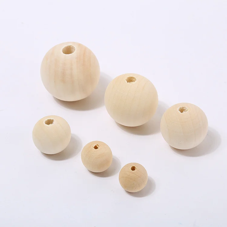 

Wholesale 4-50MM Natural Wood Beads Round Ball Wooden Loose Beads Unfinished Wood Spacer Beads for DIY Jewelry Making