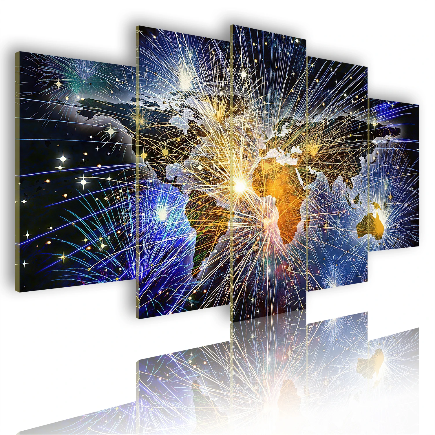 

Wall Art Decor Pictures Living Room European Home world map Picture Beautiful Scenery Abstract Painting Natural Oil Paintings