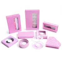 

shop online high end square pink eyelash box packaging and pink acrylic box lash with private label