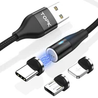 

Free Shipping TOPK AM60 2M 3A QC3.0 Quick Charge Magnetic USB Charge Cable