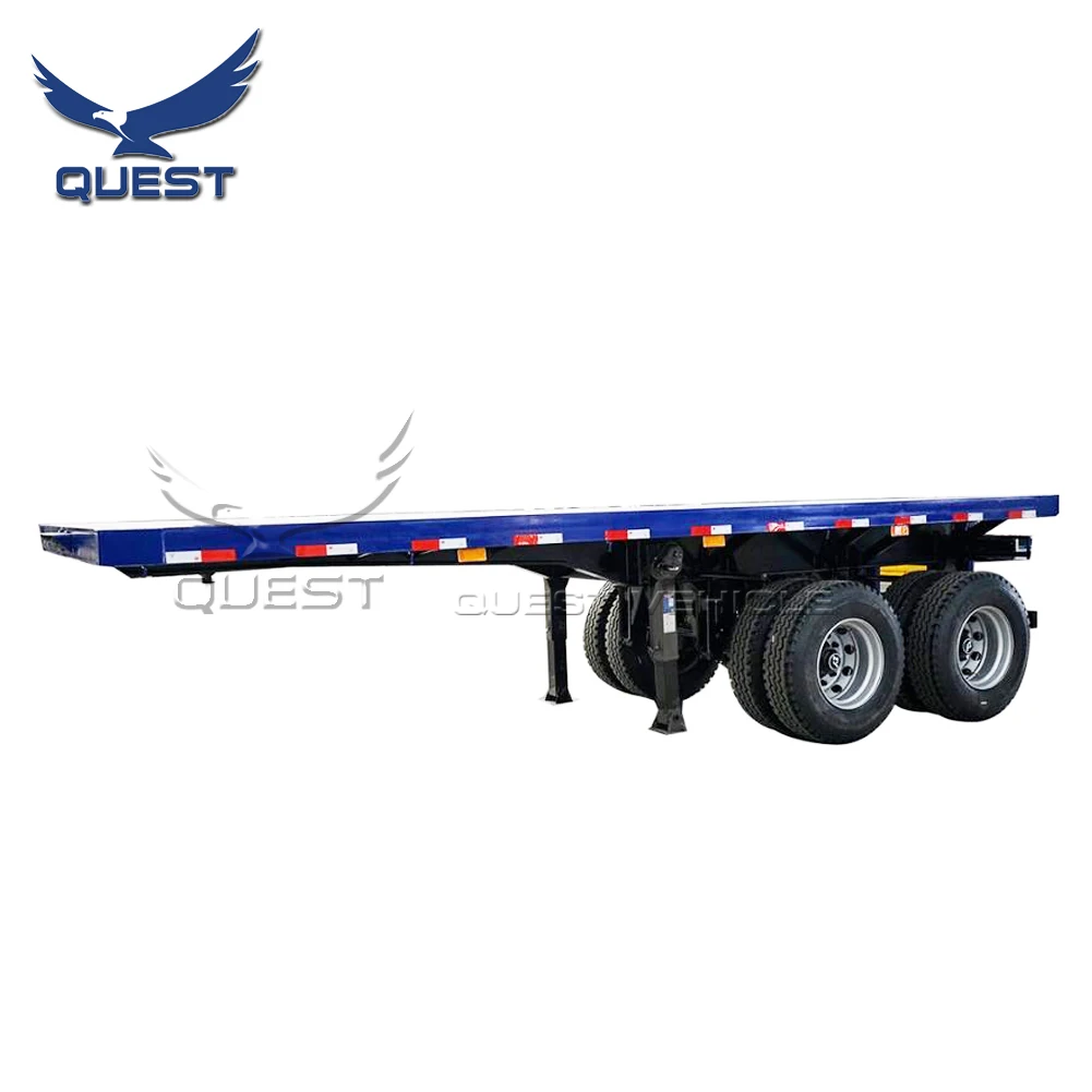 

2Axle 20 ft New Flat Bed Truck Chassis 3 Axle 40 Feet 40ft Container Flatbed Semi Trailer For Sale, Customers optional