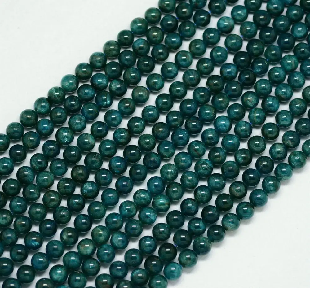 

PandaHall Wholesale 8mm Natural Round Teal Apatite Gemstone Ball Beads