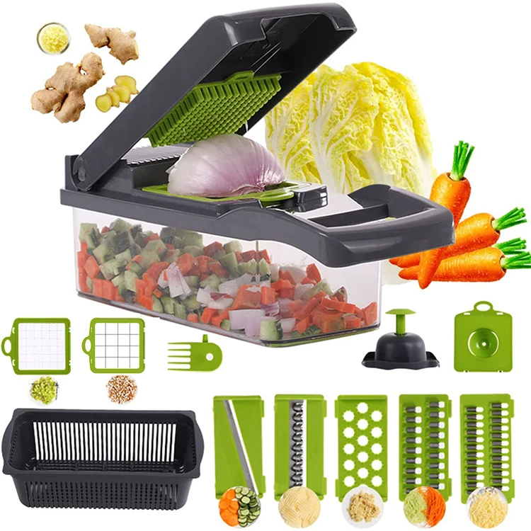 

2023 Top Seller Kitchen Accessories 12 In 1 Multifunctional Food Dicer Mandoline Vegetable Slicer Onion Cutter