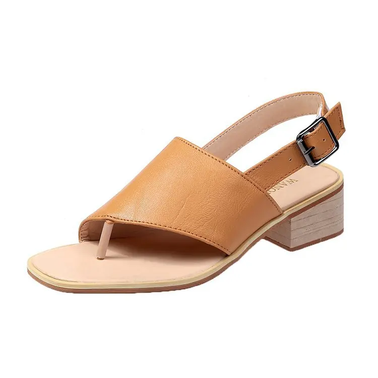 

Comfortable Square Head Square Root Buckle Brown Sandals New, White, black, brown