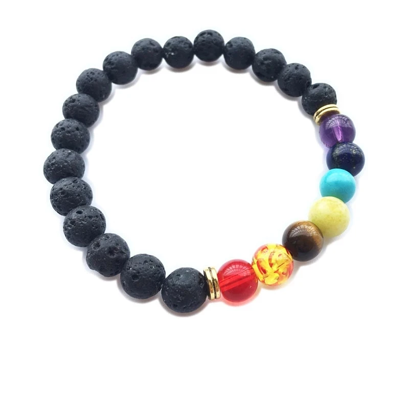 

8mm Beads 7 Chakra Healing Balance Bracelet for Men Women Reiki Prayer Stone Yoga Chakra Bracelet, Mix