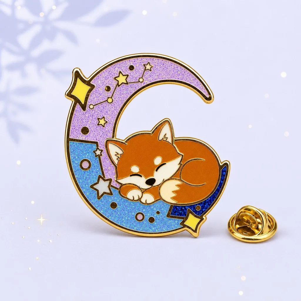 Sleeping Shiba Inu Puppy Enamel Pin