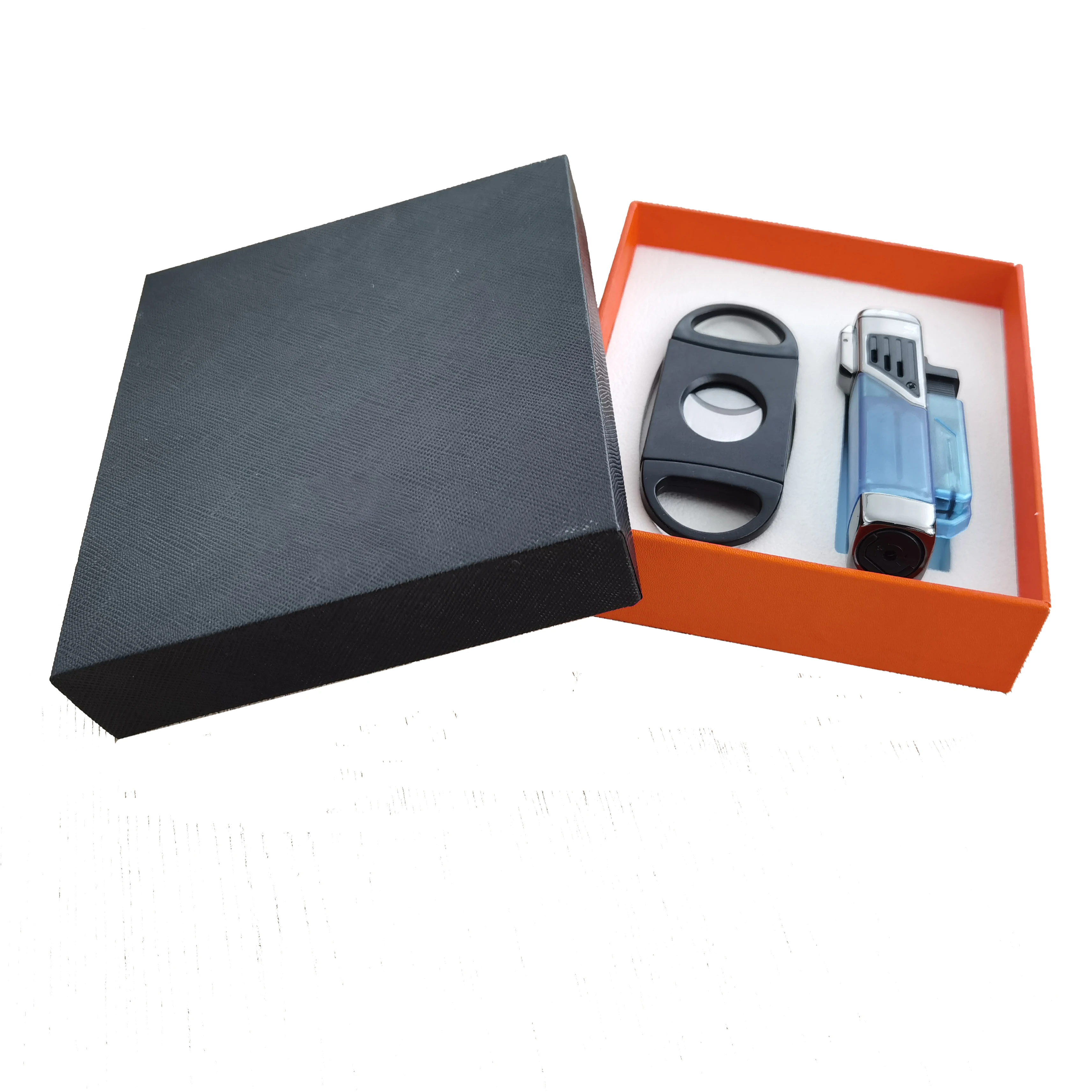 

Luxury Design Cigar Lighter Set Jet Flame Torch Lighter with gift box packing