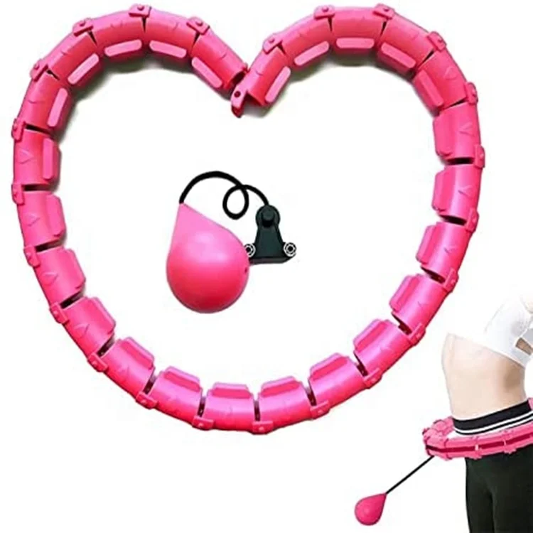 

WellShow Sport Fitness Hoop Weight 360 Degree Massage And Adjustable Weight Auto-Spinning Ball for Adults and Kids, Pink,customized color