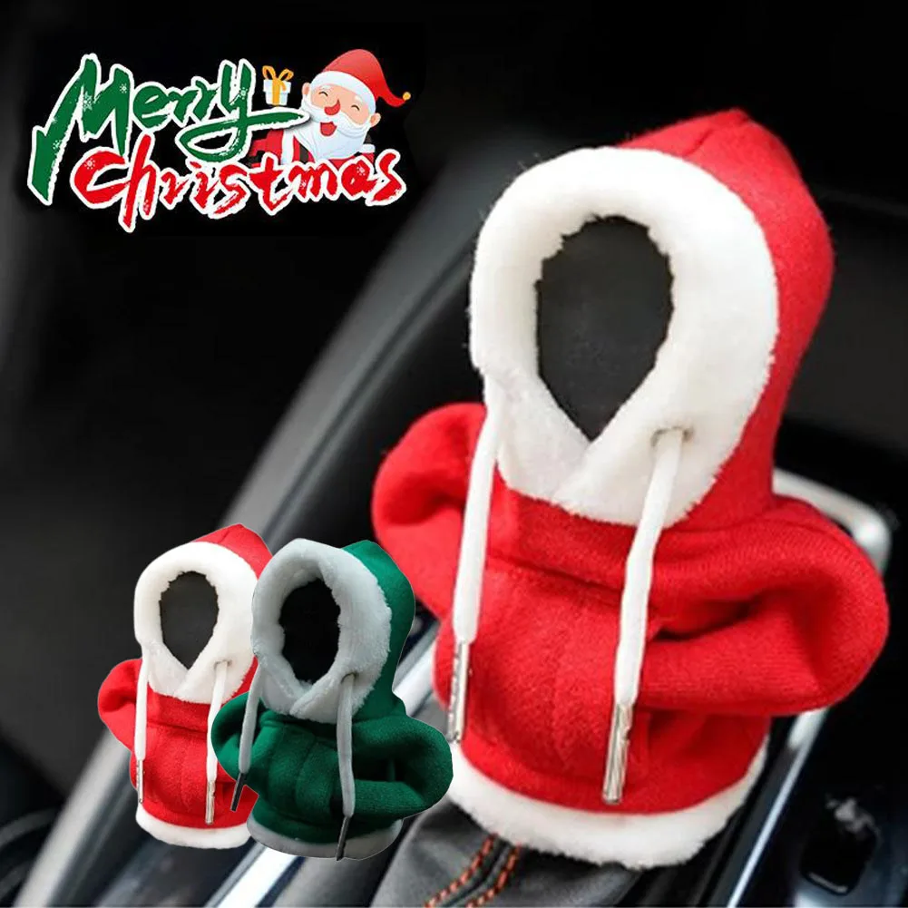 

2023 Christmas fashion Universal Car Interior Accessories mini Stick Shift Cover car gear shift cover handle knob hoodie cover