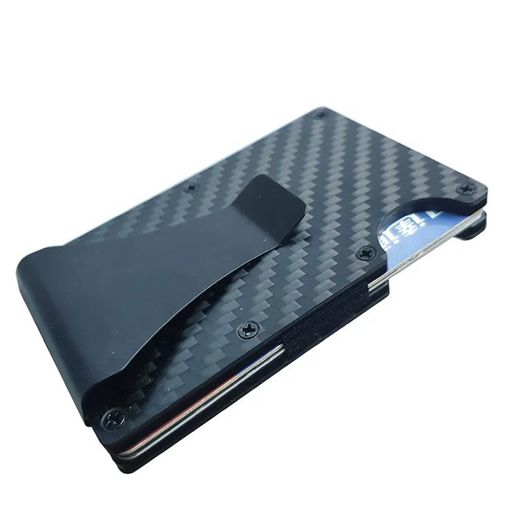 

Carbon fiber wallet money clip rfid, Black